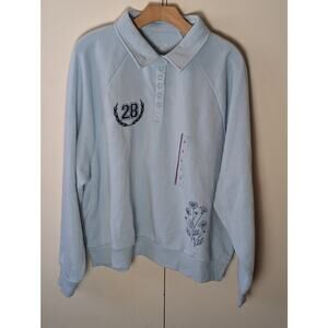 Zoe + Liv Light Blue Sweater XL